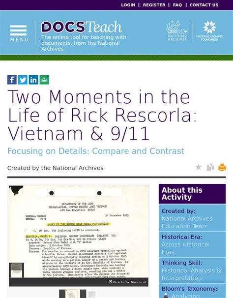 Two Moments in the Life of Rick Rescorla: Vietnam and 9/11 Interactive ...