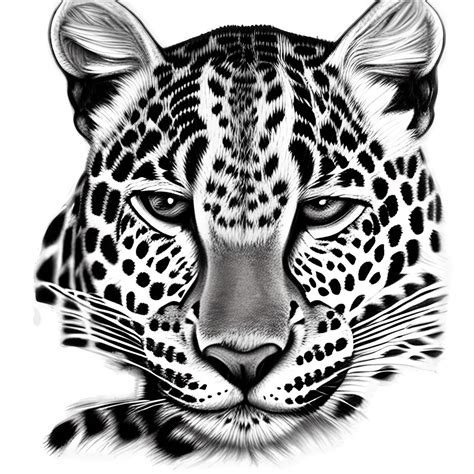 Line Art Leopard Face · Creative Fabrica