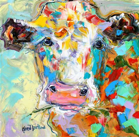 Colorful Cow Portrait Painting by Karen Tarlton - Fine Art America