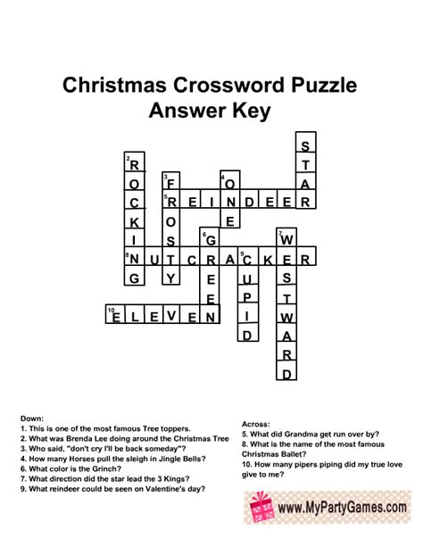 10 Free Printable Christmas Crossword Puzzles