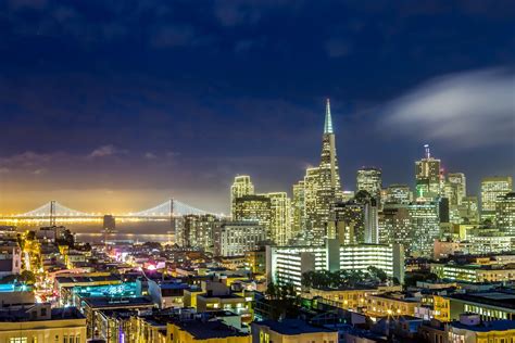 San Francisco Downtown Photo San Fran Skyline at Night Print the San ...