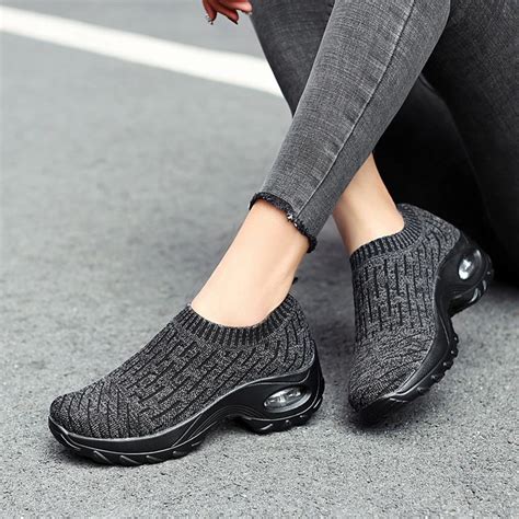 PINSEN 2019 Autumn Sneakers Women Breathable Mesh Casual Shoes Women Slip-on Ladies Flats ...