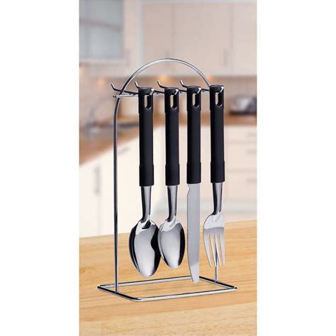 24 Piece Cutlery Set with Wire Stand, £5 at B&M