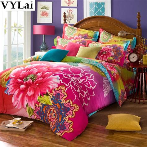 Cotton 3D Bed sets China Vintage Floral bedding set 5pcs butterfly ...