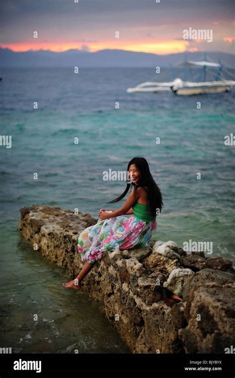 Filipina at Moalboal Cebu Province Philippines Stock Photo - Alamy