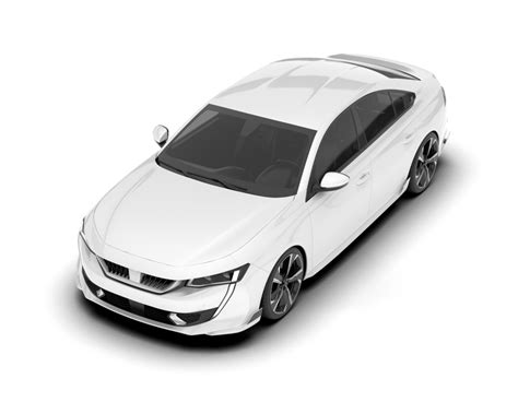White city car isolated on transparent background. 3d rendering - illustration 29914055 PNG