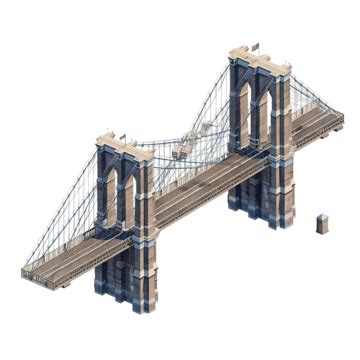 Isometric New York Brooklyn Bridge, Isometric, City, 3d PNG Transparent Image and Clipart for ...