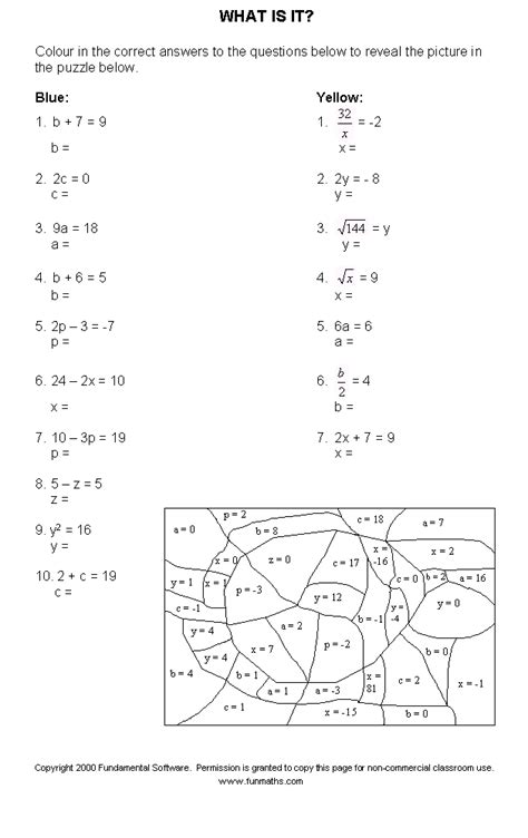 Free high school math worksheet from Funmaths.com | Middle school math ...