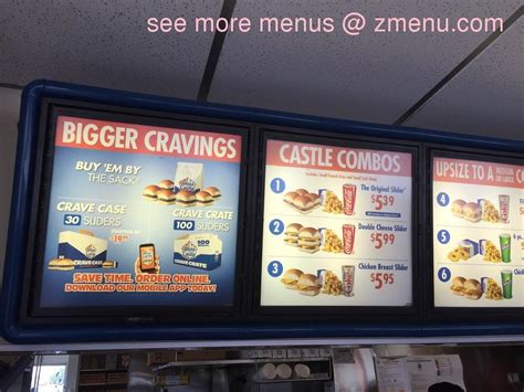 Menu at White Castle fast food, Bridgeview, S Harlem Ave