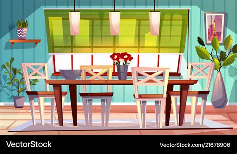 Dining room interior Royalty Free Vector Image