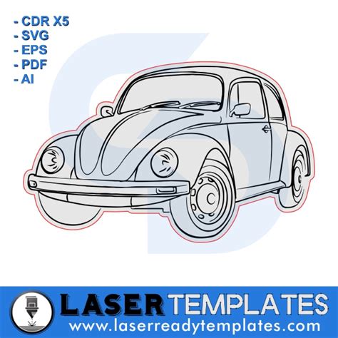 VW Volkswagen Beetle Bug Template » Laser Ready Templates