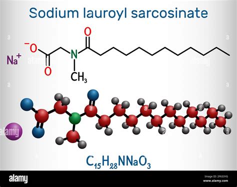 Sodium lauroyl sarcosinate, sodium lauroylsarcosinate, sarkosyl molecule. It is biodegradable ...