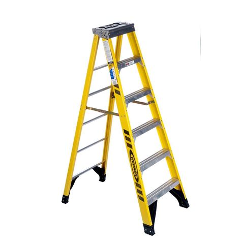 Werner 6 ft. Fiberglass Step Ladder with 375 lb. Load Capacity Type IAA ...