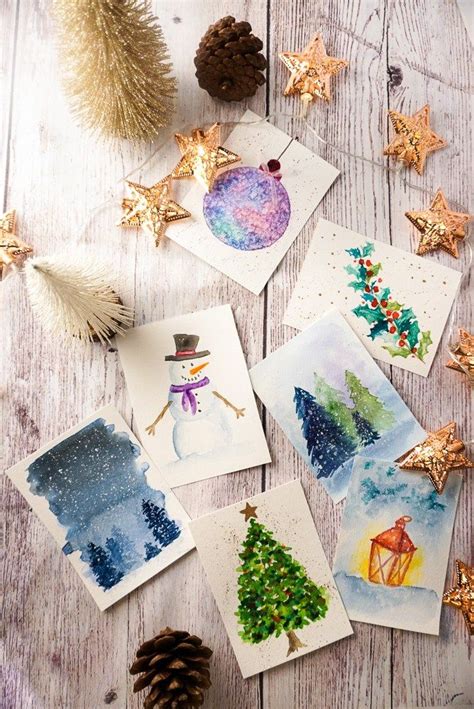 watercolor christmas cards with the words easy printable watercolor christmas cards on them