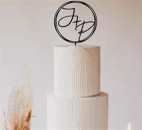 Initials Monogram Cake Topper/rustic Wedding Cake Topper/boho - Etsy