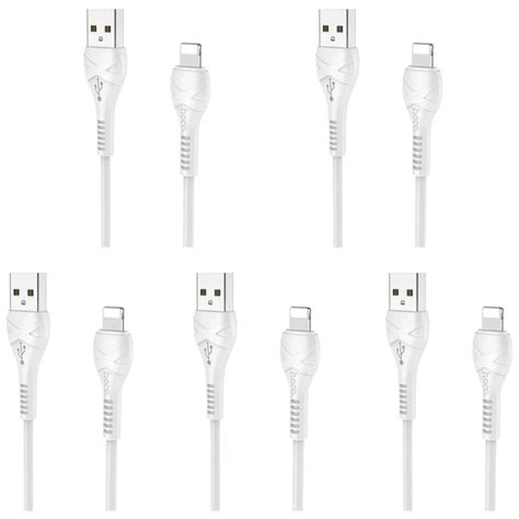 USB 1 Metre Fast Charge and Data Sync Cable for iPhone - Pack of 5 (White) | Shop Today. Get it ...