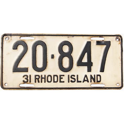 1931 Rhode Island #20847 | Collectible Old RI License Plates