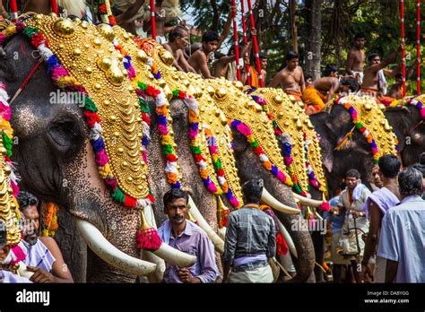 Thrissur Pooram, Temple Festival, Thrissur, Kerala, India Stock Photo - Alamy