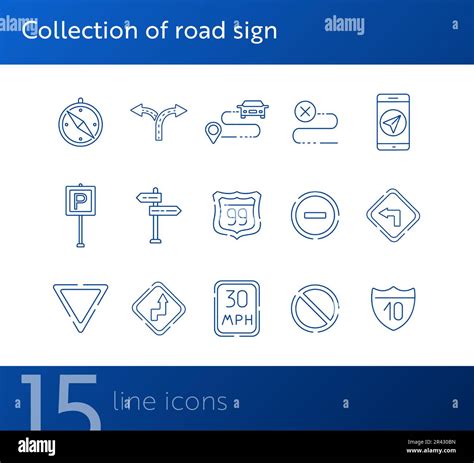 Collection of road sign icons Stock Vector Image & Art - Alamy