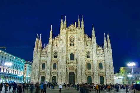 Night View of Duomo in Milan Stock Image - Image of gothic, destination: 131100519