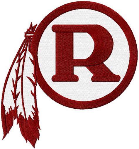 Redskins r logo embroidery design