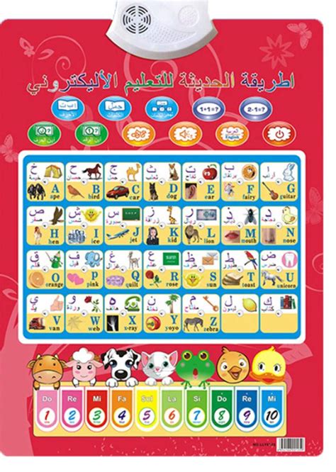 Buy Arabic Alphabet Poster for Kids Learning Letters Interactive Poster for Kids/Laminated Wall ...