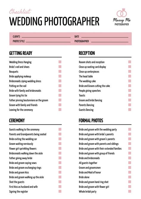 Wedding Flower Checklist Printable | Best Flower Site