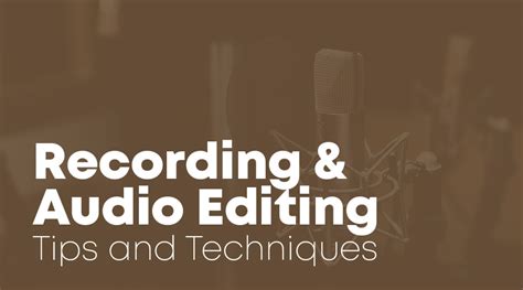 Recording and Audio Editing Tips and Techniques - Producer Spot