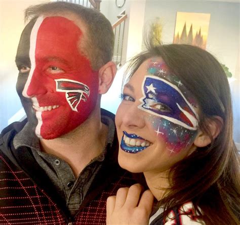 Superbowl sports and football face painting idea. Superbowl team makeup. | Face painting, Easy ...