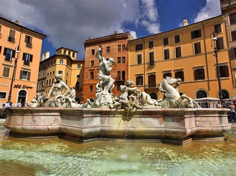 European Town Square w/Religous Statue Fountain Other Assemblage Mixed ...