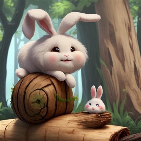 Premium AI Image | cute bunny illustration cute rabbit cartoon rabbit illustration for kids