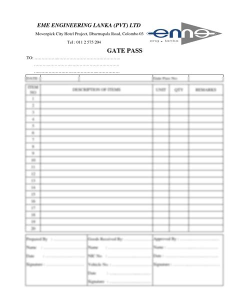 SOLUTION: Gate pass format - Studypool