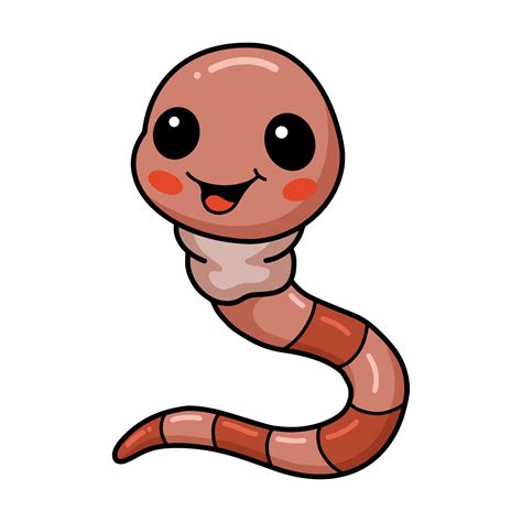 Cute little worm cartoon character 12851530 Vector Art at Vecteezy