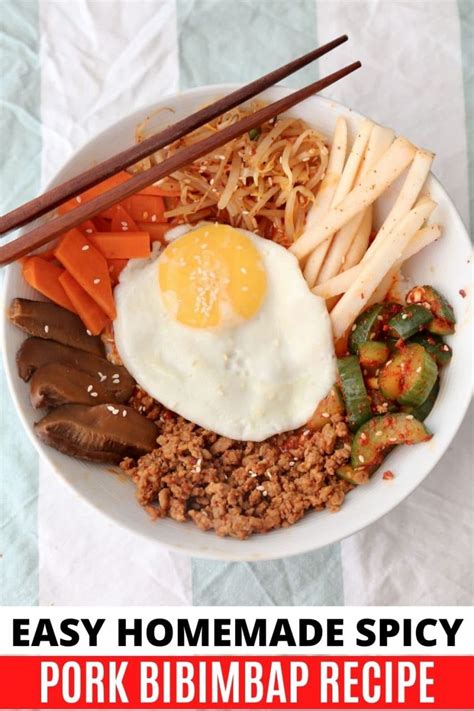 Best Healthy Homemade Spicy Pork Bibimbap Recipe