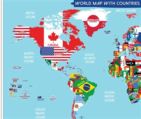 Small World Map Poster with Flags for Kids - Egypt | Ubuy