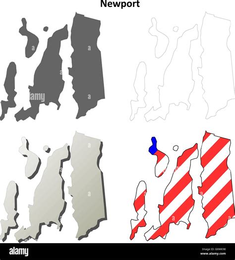 Newport County, Rhode Island outline map set Stock Vector Image & Art ...