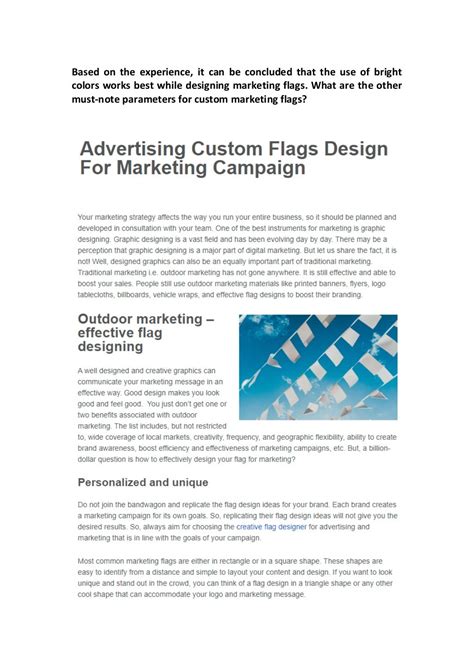 Advertising Custom Flags Design For Marketing Campaign