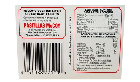 Pastillas McCoy Cod/Fish Liver Oil Extracts Tablets – Bestdeal-shop.com