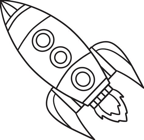 Rocket Ship Isolated Coloring Page for Kids 10993600 Vector Art at Vecteezy