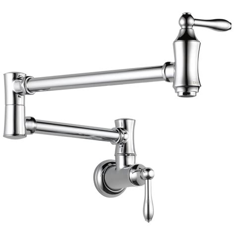 Delta Chrome 2-handle Wall Mount Pot Filler Kitchen Faucet at Lowes.com