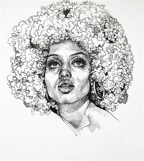 Black Girl Afro Drawing at GetDrawings | Free download