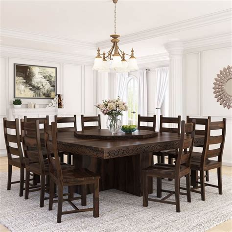 72 Inch Square Dining Room Table / Farmhouse Rustic 72 Inches Dining ...