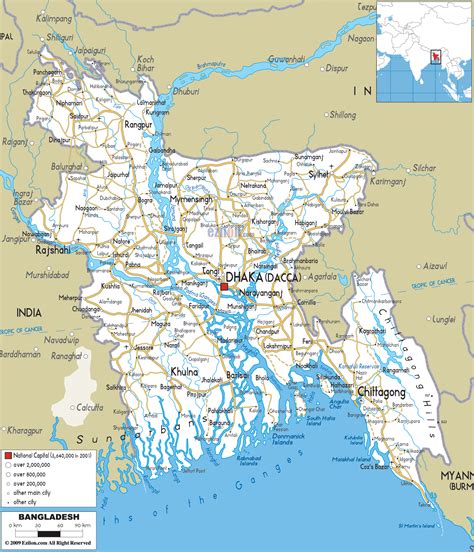 Road Map of Bangladesh - Ezilon Maps