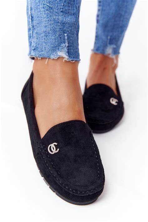 Women's Suede Loafers Black Madelyn | Cheap and fashionable shoes at ...