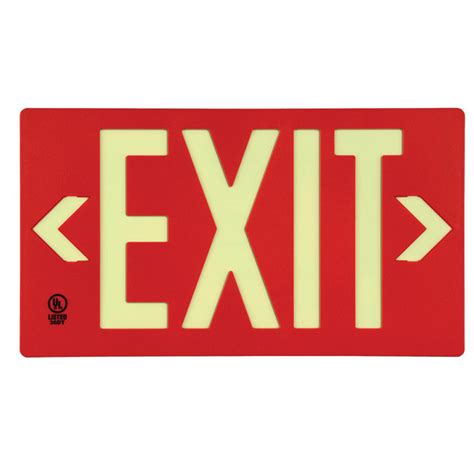 Glow-in-Dark Exit Sign - Red Green or Black Case - 1 or 2 Faces