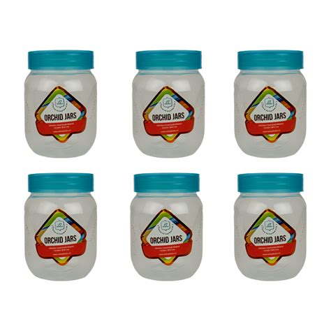 Round PET Plastic Jar 6pc - Arbaana