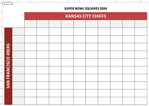 Super Bowl Squares 2024 Template - Marlo Shantee