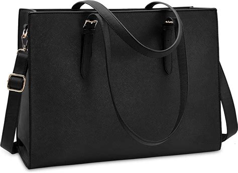 Laptop Bag for Women Waterproof Lightweight Leather 15.6 Inch Computer ...