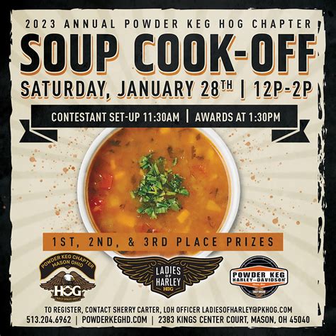 2023 Soup Cook-Off Contestants Sign-Up BLOG | Powder Keg Chapter #5114 | Mason Ohio | H.O.G.