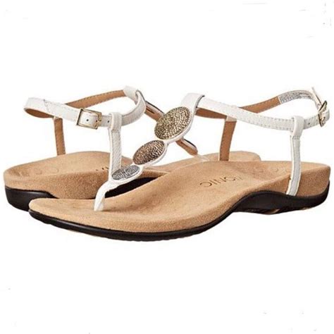 vionic sandals Ivory Sandals, Metallic Sandals, White Sandals, T Strap ...